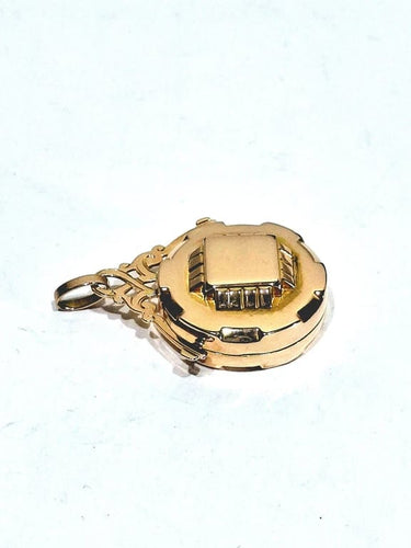 Pendentif Médaillon photo Art déco en or rose 18 carats 58 Facettes