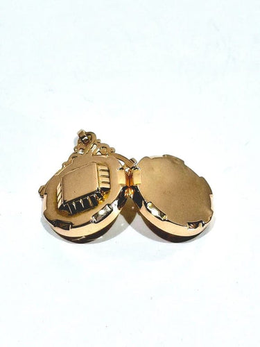 Pendentif Médaillon photo Art déco en or rose 18 carats 58 Facettes