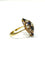 Bague 56.5 Bague poire en or jaune 18 carats, diamants et saphirs 58 Facettes