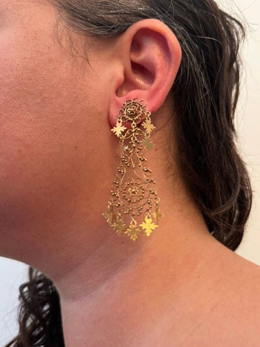 Boucles d'oreilles Boucles d’oreilles pendantes Méditerranéenne en or rose 18 carats 58 Facettes