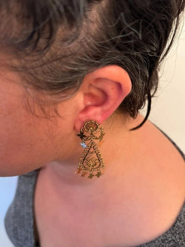 Boucles d'oreilles Boucles d’oreilles pendantes Méditerranéenne en or rose 18 carats 58 Facettes