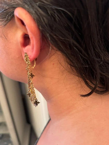 Boucles d'oreilles Boucles d’oreilles pendantes Méditerranéenne en or rose 18 carats 58 Facettes