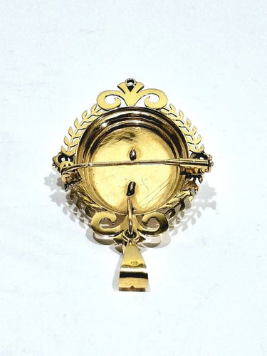 Pendentif Napoléon III - Médaillon broche en or rose 18 carats 58 Facettes