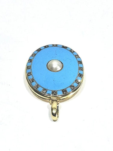 Pendentif Pendentif photo en or jaune 18 carats, émail et diamants 58 Facettes