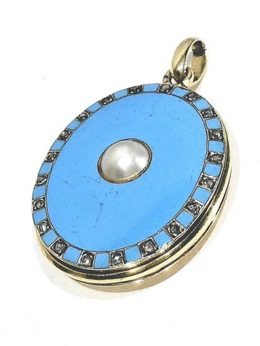 Pendentif Pendentif photo en or jaune 18 carats, émail et diamants 58 Facettes