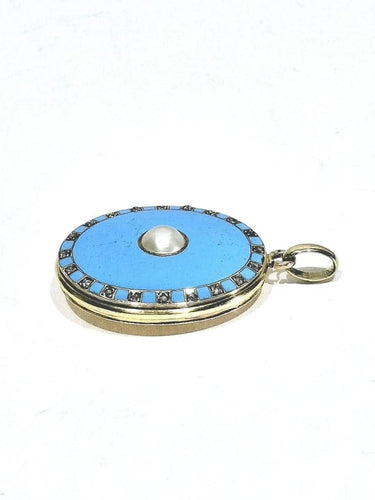Pendentif Pendentif photo en or jaune 18 carats, émail et diamants 58 Facettes