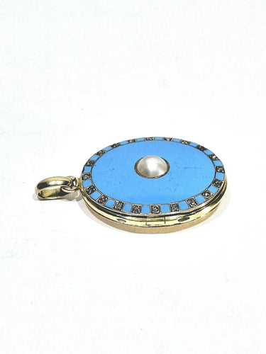 Pendentif Pendentif photo en or jaune 18 carats, émail et diamants 58 Facettes