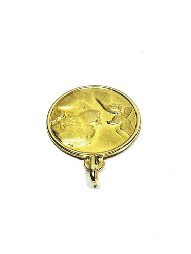 Pendentif Médaille de baptême - Ange et colombe en or jaune 18 carats 58 Facettes