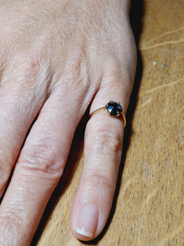 Bague 47 Bague en or jaune 18 carats et hématite 58 Facettes