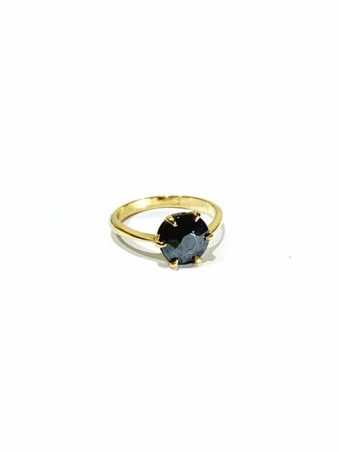 Bague 47 Bague en or jaune 18 carats et hématite 58 Facettes