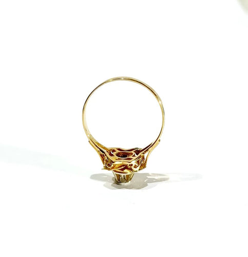 Bague 61.5 Bague Art nouveau fleur en or rose 18 carats et diamant 58 Facettes