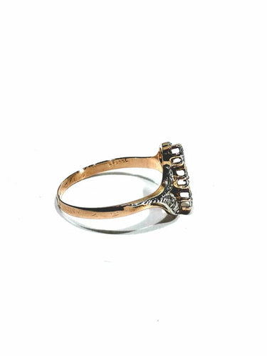 Bague 56.5 Bague Napoléon III en or rose et blanc 18 carats et diamants 58 Facettes