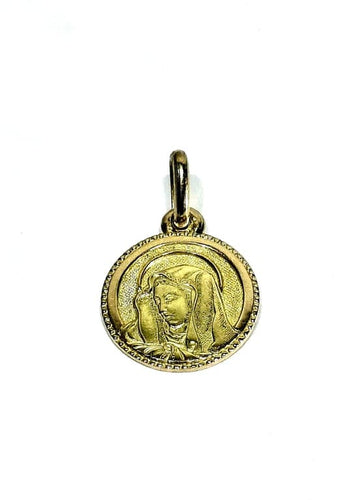Pendentif Médaille Vierge - Pendentif en or jaune 18 carats 58 Facettes