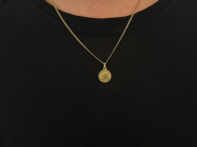 Pendentif Médaille Vierge - Pendentif en or jaune 18 carats 58 Facettes