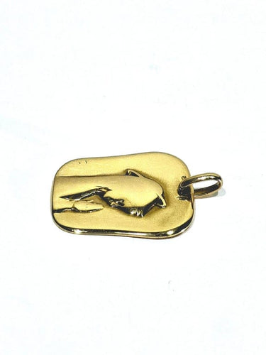 Pendentif Augis - Médaille Vierge en or jaune 18 carats 58 Facettes
