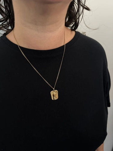 Pendentif Augis - Médaille Vierge en or jaune 18 carats 58 Facettes