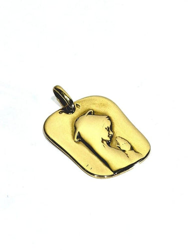 Pendentif Augis - Médaille Vierge en or jaune 18 carats 58 Facettes