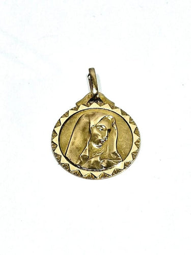 Pendentif Médaille Vierge - Pendentif en or champagne 18 carats 58 Facettes