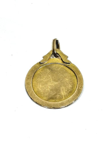 Pendentif Médaille Vierge - Pendentif en or champagne 18 carats 58 Facettes