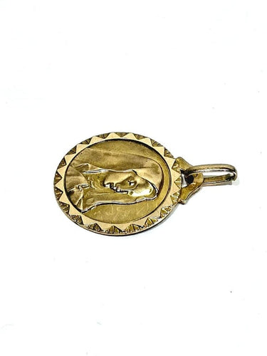 Pendentif Médaille Vierge - Pendentif en or champagne 18 carats 58 Facettes