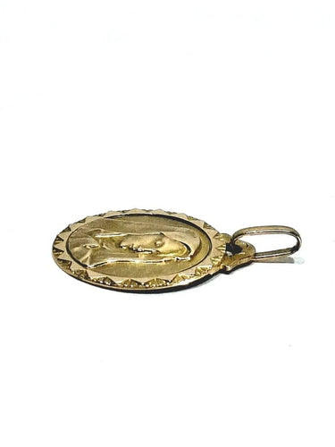 Pendentif Médaille Vierge - Pendentif en or champagne 18 carats 58 Facettes