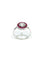 Bague 61 Bague Art déco en platine avec diamant taille ancienne et rubis synthétiques 58 Facettes