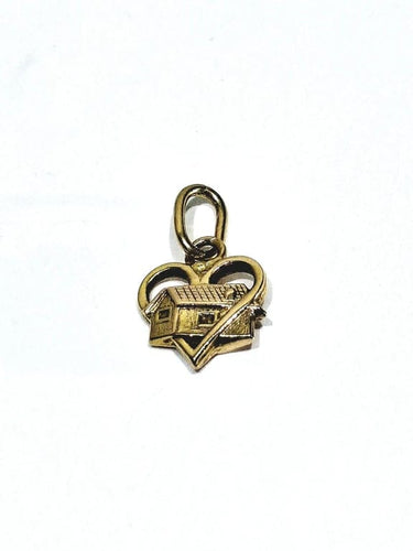 Pendentif Pendentif maison dans un cœur en or rose 18 carats 58 Facettes