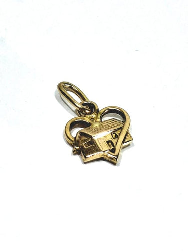 Pendentif Pendentif maison dans un cœur en or rose 18 carats 58 Facettes