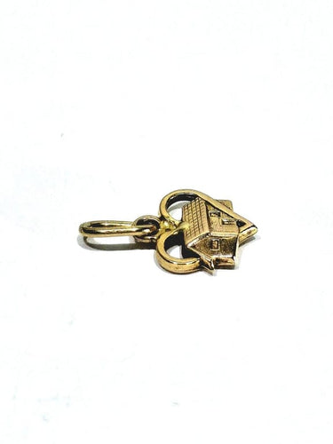 Pendentif Pendentif maison dans un cœur en or rose 18 carats 58 Facettes
