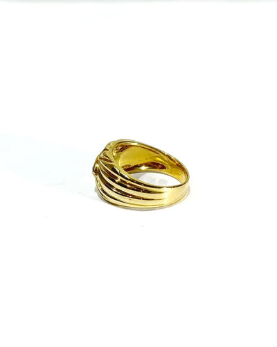 Bague 54 Bague en or jaune 18 carats avec saphir et diamants 58 Facettes
