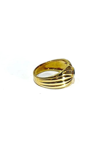 Bague 54 Bague en or jaune 18 carats avec saphir et diamants 58 Facettes