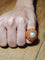 Bague 50.5 Bague en or jaune 18 carats avec perles de corail 58 Facettes