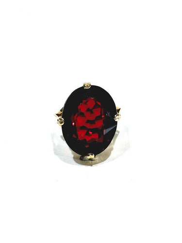 Bague 48 Bague en or champagne 18 carats au grenat 58 Facettes