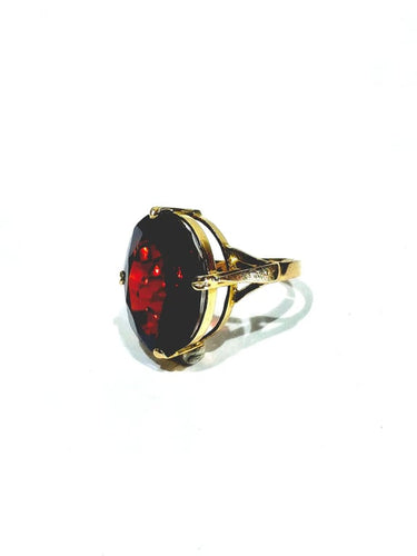 Bague 48 Bague en or champagne 18 carats au grenat 58 Facettes