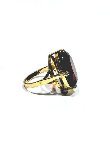 Bague 48 Bague en or champagne 18 carats au grenat 58 Facettes