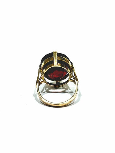 Bague 48 Bague en or champagne 18 carats au grenat 58 Facettes