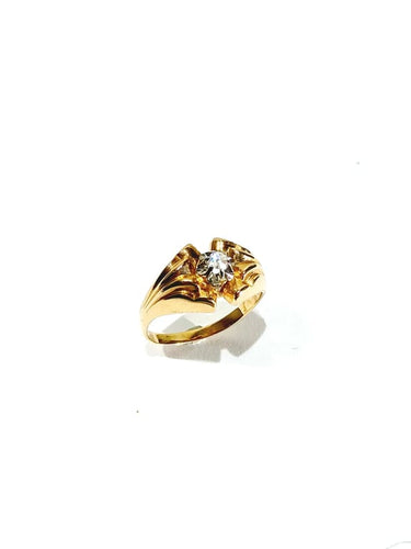 Bague 59 Bague en or rose 18 carats avec diamant taille brillant 58 Facettes