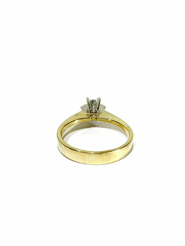 Bague 54 Solitaire - Bague en or jaune 18 carats et diamant 58 Facettes