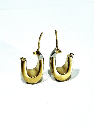 Boucles d'oreilles Boucles d'oreilles en or jaune et blanc 18 carats 58 Facettes