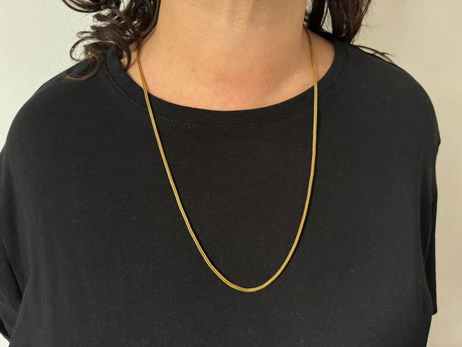 Collier Chaîne maille palmier en or jaune 18 carats 58 Facettes