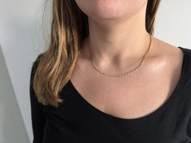 Collier Chaîne - Maille rectangulaire en or jaune 18 carats 58 Facettes