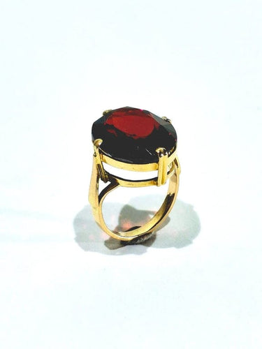 Bague 48 Bague en or champagne 18 carats et grenat 58 Facettes