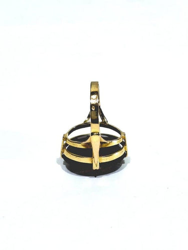 Bague 48 Bague en or champagne 18 carats et grenat 58 Facettes