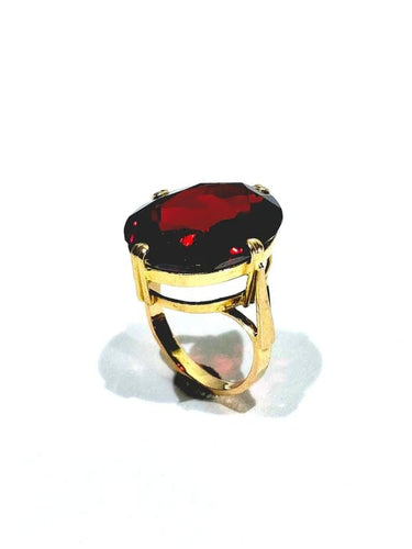 Bague 48 Bague en or champagne 18 carats et grenat 58 Facettes