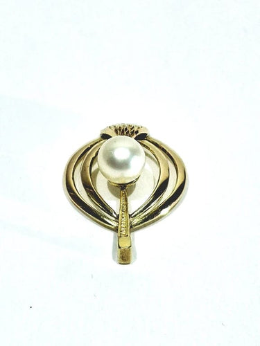 Pendentif Pendentif ajouré en or jaune 18 carats et perle 58 Facettes