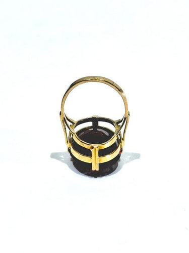 Bague 48 Bague en or champagne 18 carats au grenat 58 Facettes