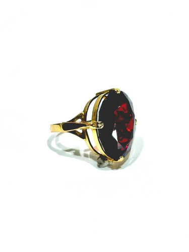 Bague 48 Bague en or champagne 18 carats au grenat 58 Facettes