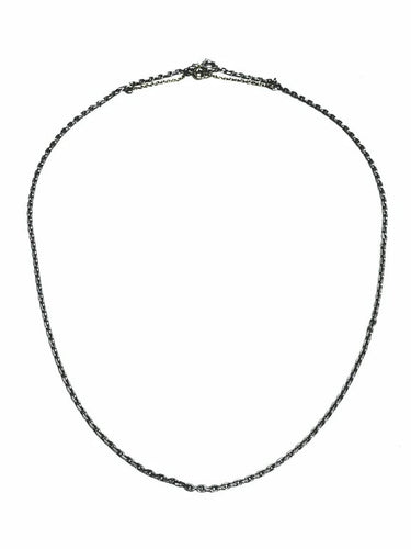 Collier Chaîne maille forçat en or blanc 18 carats 58 Facettes