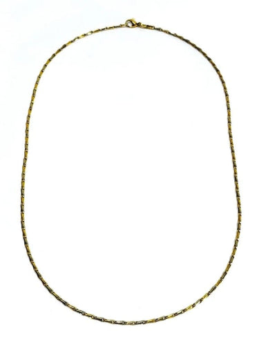 Collier Chaîne en or jaune et blanc 18 carats, maille palmier 58 Facettes