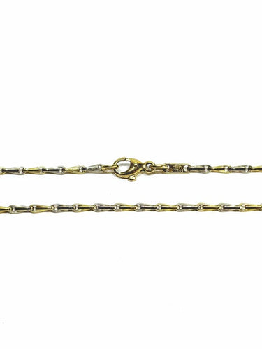 Collier Chaîne en or jaune et blanc 18 carats, maille palmier 58 Facettes
